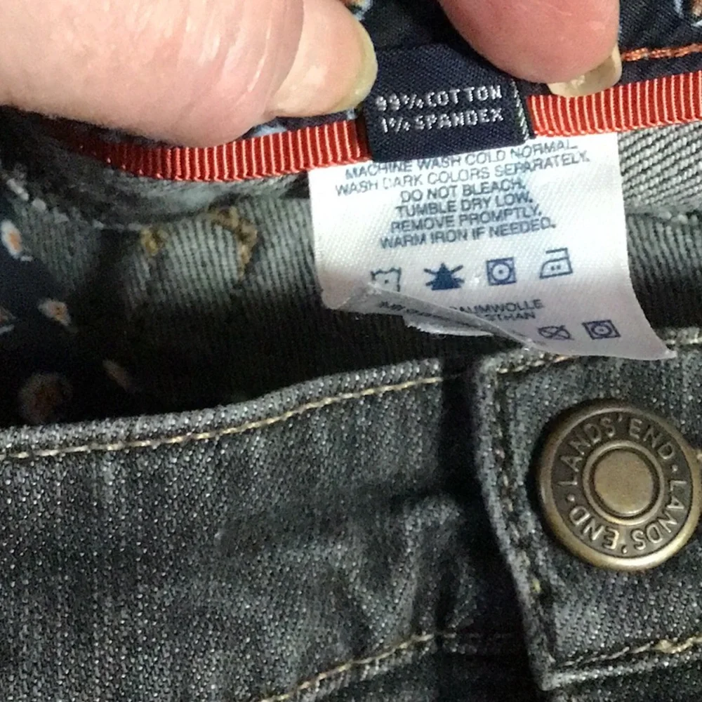Land’s‎ End Dark Grey Gray Denim Jean Sz 14